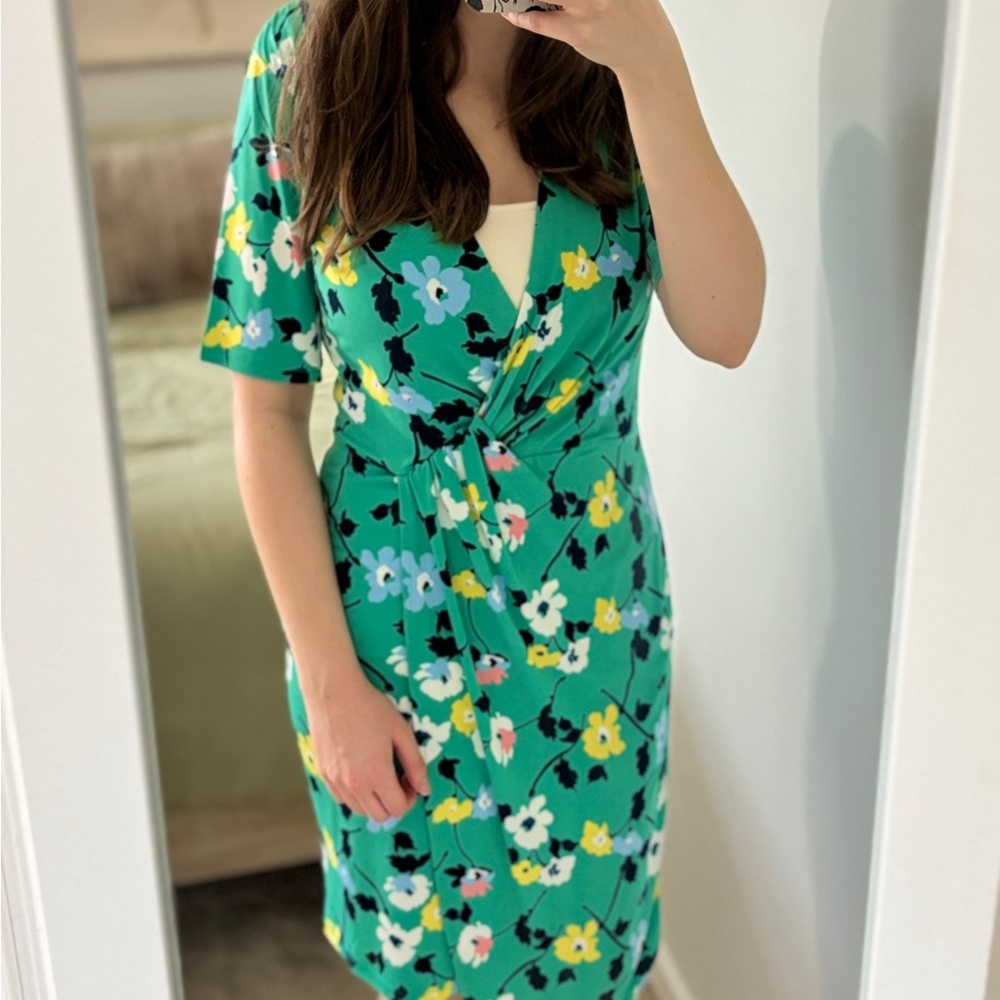 Banana Republic Green Floral Midi Dress